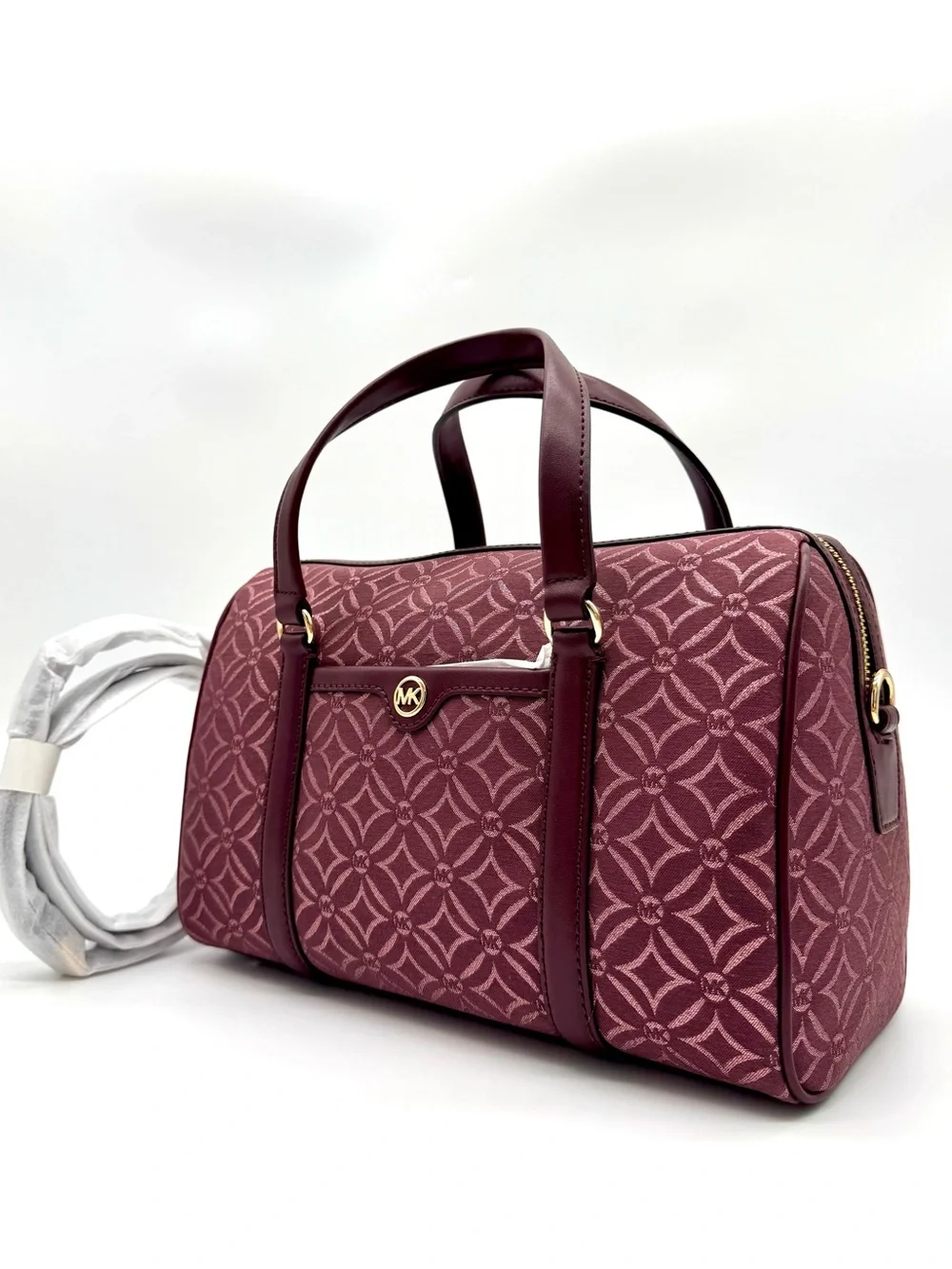 Michael Kors Medium Travel Duffle Satchel Bag Ox Blood Multi